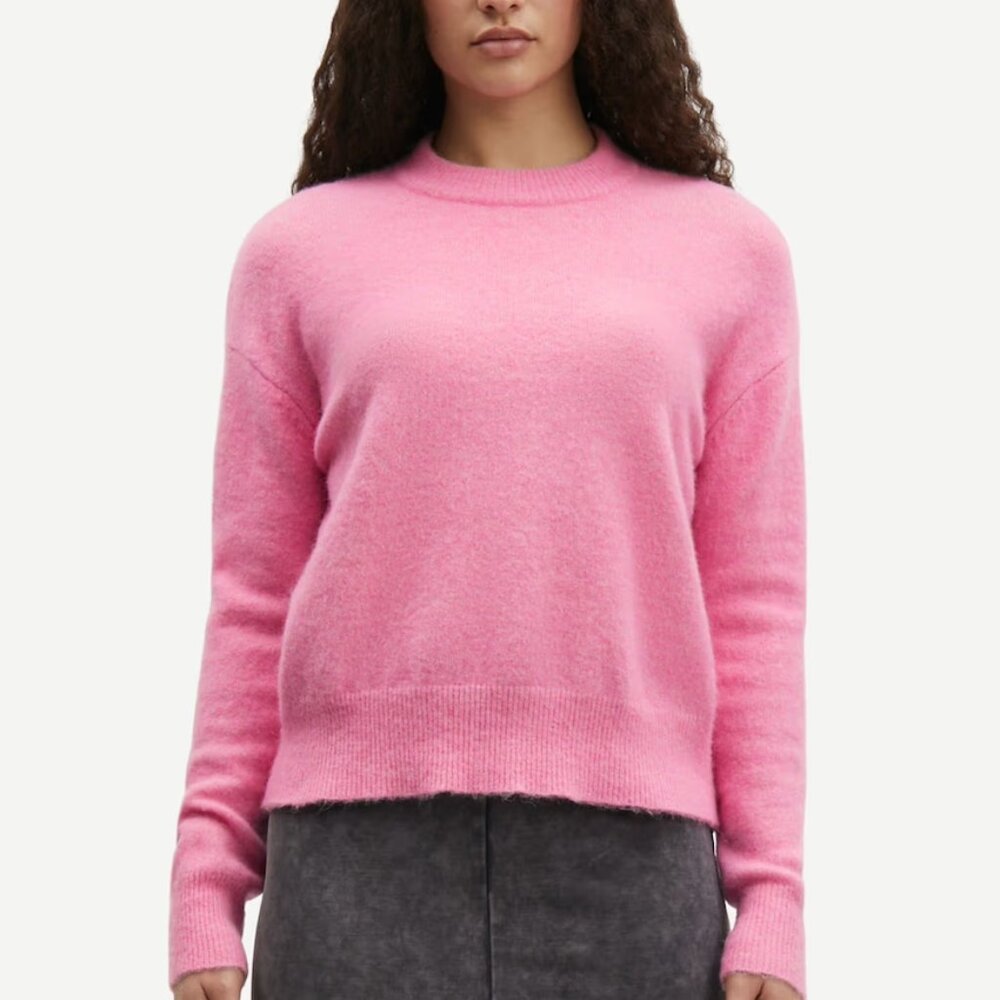 Samsoe Samsoe Anour Crewneck Alpaca Sweater Orchid Smoke Pink Size L